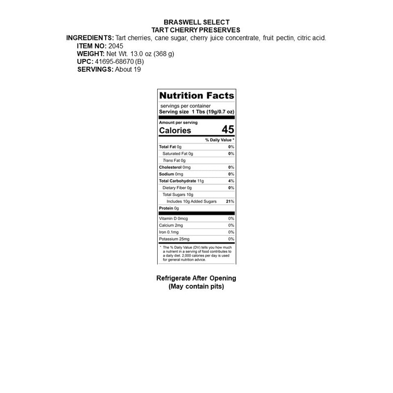 Braswell's Select Tart Cherry Preserves