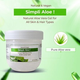Passion Indulge Aloe Vera gel for Face | Simpli Multipurpose Natural aloe vera Gel for Skin & Hair Type | Coolant | Deep Hydration | Redness | Acne | Vegan - 200 ml