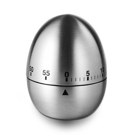 INTRESTIN Kitchen Timer for Cooking, 60 Minutes Mechanical Timer, Stainless Steel Egg-Shape Alarm Time Clock for Cooking, Learning, Exercises, Gaming