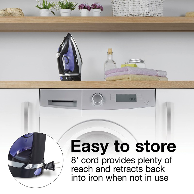 Hamilton Beach Steam Iron for Clothes & Garment Steamer with