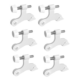 Peakloong 6Pcs Hinge Pin White Door Stopper Adjustable Heavy Duty Hinge with Rubber Bumper to Reduce Potential Damage Wall Dents