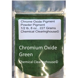 Chrome Oxide Green Pigment 1/2 lb or 8 oz, Chromium Green Pure 99% Pigment for Concrete, Plaster, Drywall, Acrylic Paint, Oil Paint, Tiles, Water Colors, Nail Art, Eye Shadow by Chemical Clearinghouse