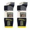 Jeep Mens Workwear Boot Socks 6 Pair Multipack Black/Charcoal/Yellow 6-11