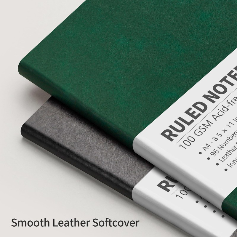 RETTACY Notebook Lined A4, Lightweight Journal Diary with 96 Numbered