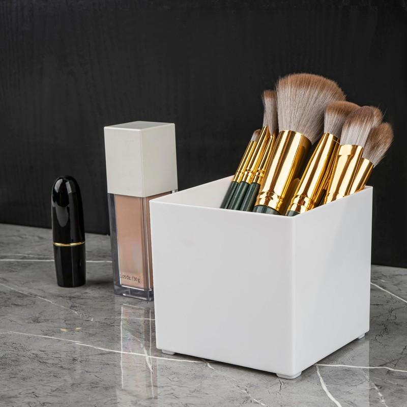 DODAMOUR Plastic Cube Storage Boxes Set, Square Organizer Bins for