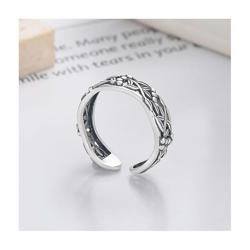 SUNYOBAO Women's Ring, Thick, Silver, One Size Fits Most, Cute,