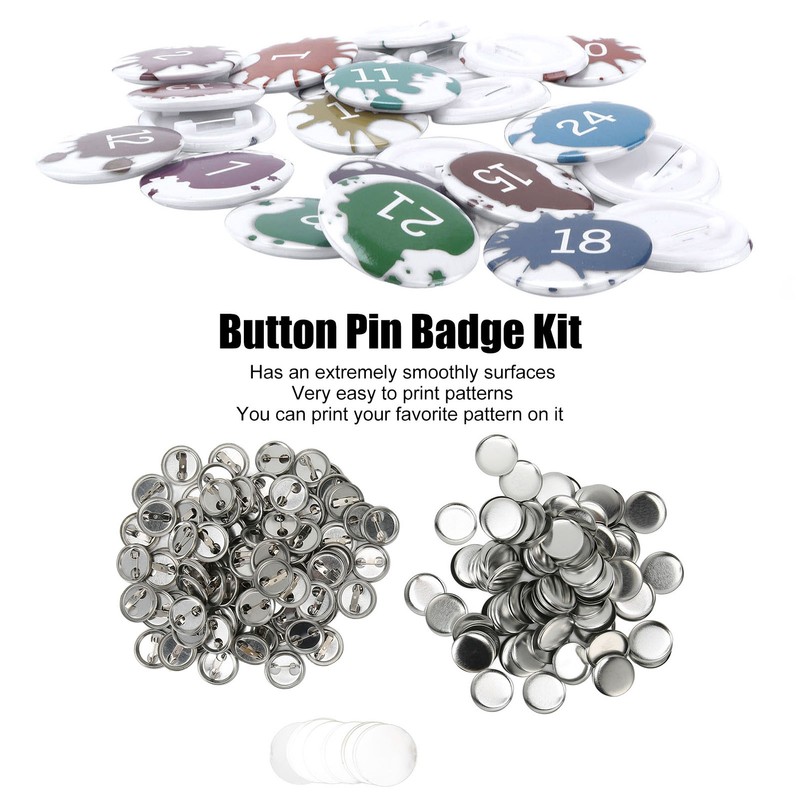 100 Sets Blank Button Badge Parts Set Round Shape Rust