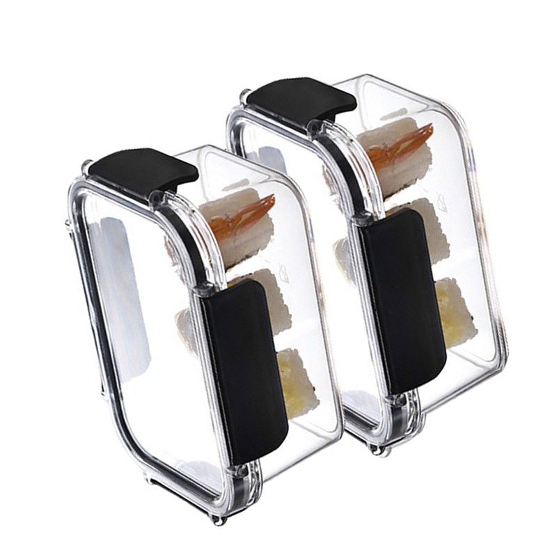 2PCS Food Storage Container Food Grade Clear Refrigerator Organizer Box