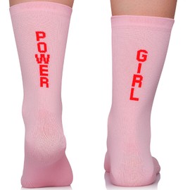 TODO Men's and Women's Cycling Socks Breathable Road Bike Socks Men's Cycling Socks with Motif Also Running Socks, With - Girl Power, 39 - 42