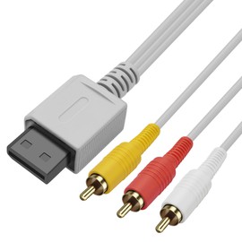 MEIRIYFA Audio Video AV Cable for Wii and Wii U, Pack of 2 Audio Video AV RCA Video Cable TV Composite Cord for Console TV Systems (1.8 m)