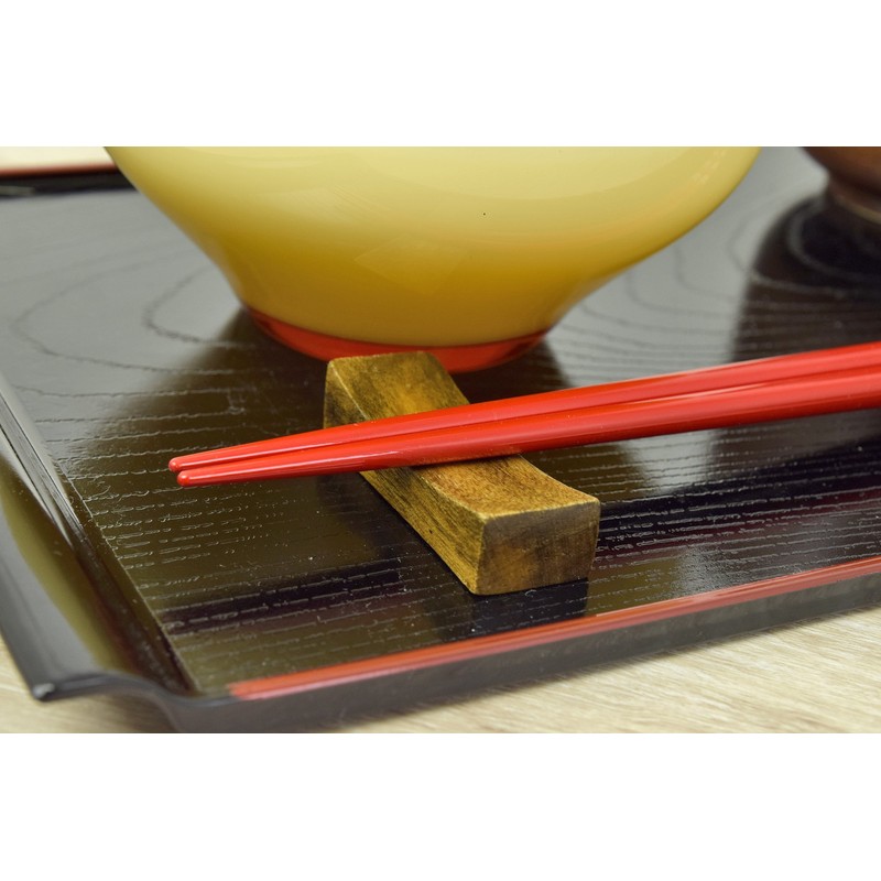 aoba Chopsticks Dishwasher Safe, Natural Wood Color Pencil Border Red