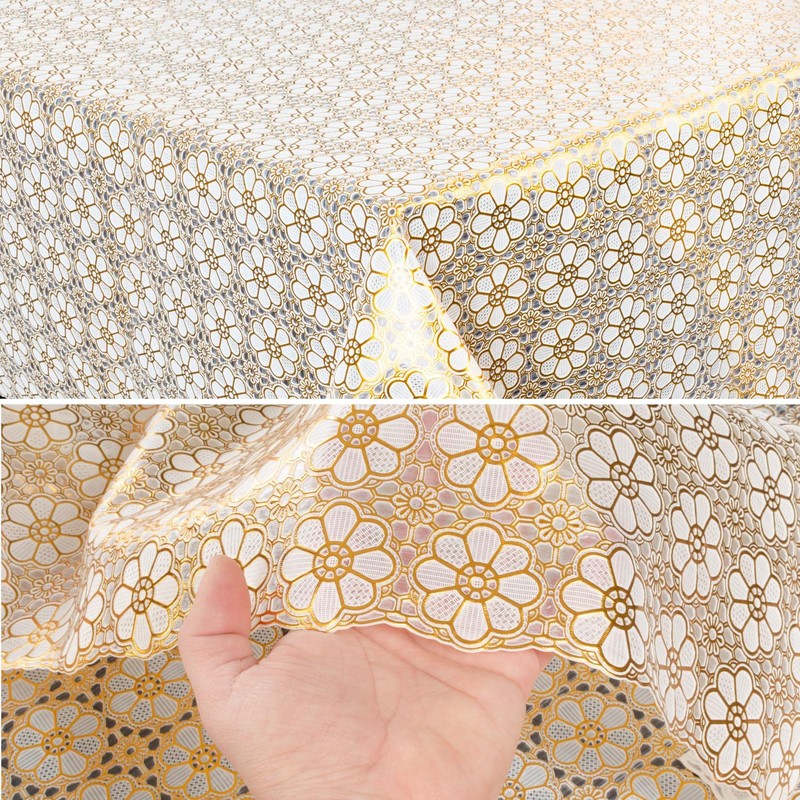 Tablecloth Washable Oilcloth Lace Vinyl Crochet Lace Look 100 x