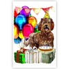 Brown Labradoodle Dog Birthday Card