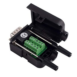 euroharry DB9 9 Pin Male Adapter DB9-F-8A D-Sub Terminal Board Plastic Cover