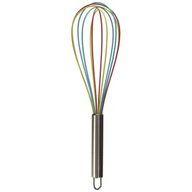 ExcelSteel Tricolor Silicone Whisk, 8-Inch