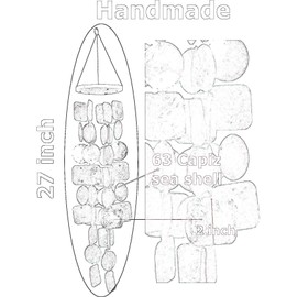 Bellaa Campanas de viento al aire libre, regalo único para mamá, campanillas de viento exteriores, patio, jardín, terraza, interior, océano, decoración del hogar, campanas colgantes de recuerdo, reciclaje, concha de capiz, campanilla de cristal de mar, m