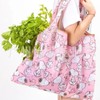 Cute Character Figure Pattern Foldable Tote Shopper Bag with Mini Pouch (R72) Free Size/Baker Duck 20ea