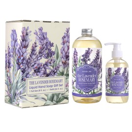 ROMIIE ZOI Liquid Hand Soap Gift Set, 750ml Refill+236ml Liquid Soap, Cruelty-Free, Moisturizing Formula with Essential Oils, For Sensitive Skin, Lavender Rosemary Scent, For Kitchen & Bathroom