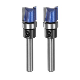 sourcing map 2pcs Pattern Flush Trim Router Bit 1/4" Shank 15/32" Cutting Length 1/2" Cutting Dia with Top Bearings Straight Precise Cutting Woodworking Milling Cutter Tool for Trimming