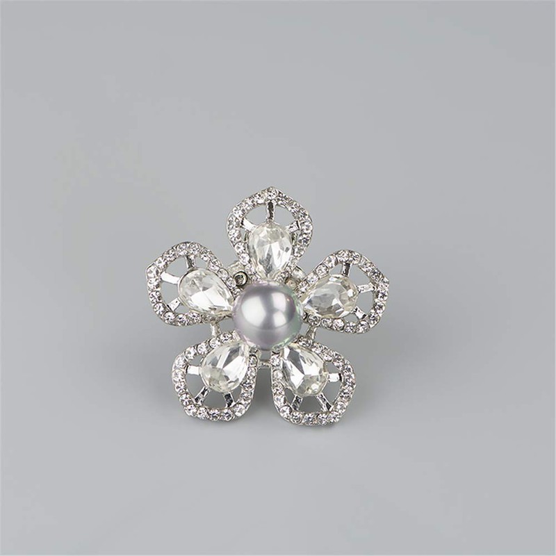 Ruihfas 2Pcs Floral Shoe Clips Pearl Crystal Shoe Buckles Decoration