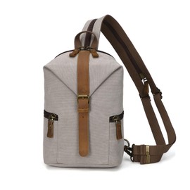 KouLi Buir Canvas Sling bag,Small Crossbody Backpack,Convertible Chest Bag Casual Daypack For Outdoor Cycling Hiking Travel (B-Olive Green-N)