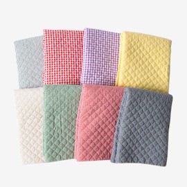 KIYOHARA TY51K-50 Quilted Fabric, Gingham, Small, Approximately 41.3 inches (105 cm) Width x 19.7 inches (50 cm) Cut GR Green