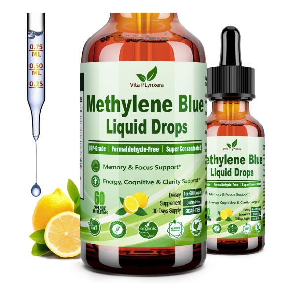 Methylene Blue Supplement Drops, Potency 10-in-1 Blue Methylene 1% Pharmaceutical