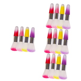 Healvian 16pcs Portable Makeup and Nail Cleaning Brush Convenient Foundation Brush for Blush Nail Dust Removal Ergonomic Design for Travel and Daily Use