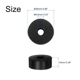 uxcell 16pcs Rubber Spacers 25mm OD x 8.5mm ID x 10mm Height Round Anti Vibration Spacer Rubber Bushing Grommets Thick Rubber Washers for Home Car Accessories