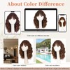 Lativ Brown Highlight Wigs for Women Short Wavy Curly Bob