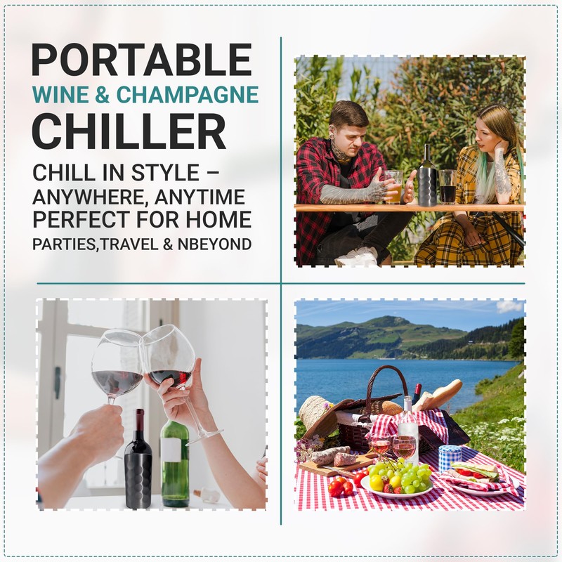 Vacuum Insulated Stainless Steel Wine & Champagne Bottle Cooler –