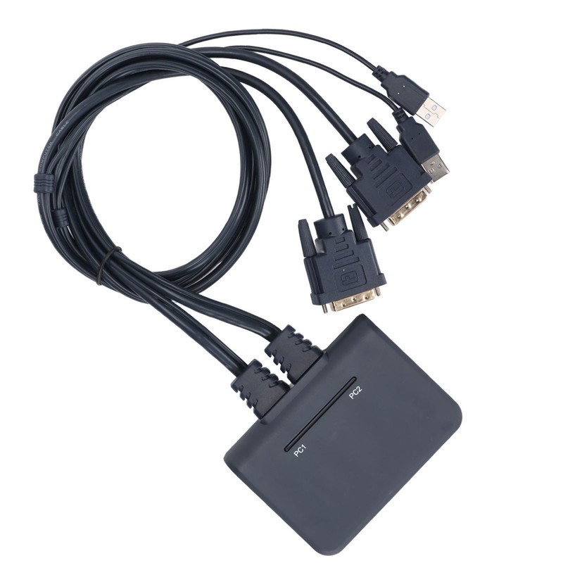 USB KVM Switch 2 Ports Wired HD Multimedia Interface KVM