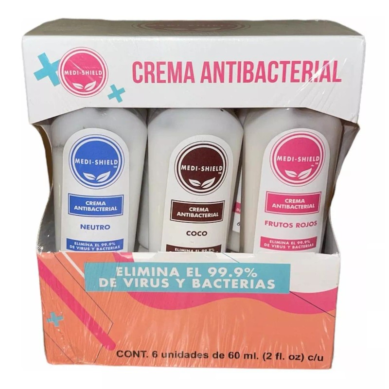 Medi-Shield Crema Antibacterial Manos Paquete 12 Piezas Medi-shield