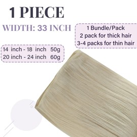 Fshine Extensiones Cortina Pelo Natural Human Hair Bundles Ultrafino Weft Hair Extensions Rubio Blanco Sew In Hair Extensiones 35cm 50g Weave Human Hair Color 1000