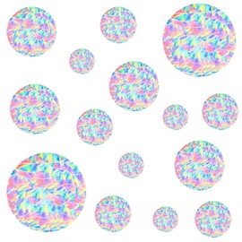 Pack of 39 Anti-Collision Stickers for Window Birds, Round Stickers to Prevent Window Strikes for Birds, Colourful Prism Window Stickers for Bird Strikes to Protect Birds from Glass