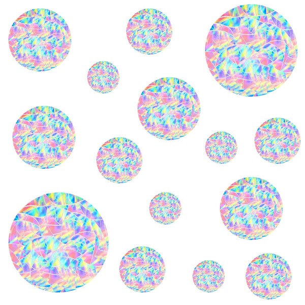Pack of 39 Anti-Collision Stickers for Window Birds, Round Stickers