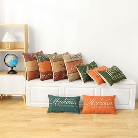 TRENDIN Fall Pillow Covers 18x18 inches Happy Fall Yall Decorative Square Throw Pillowcase Farmhouse Thanksgiving Autumn Decor Cushion Case for Couch Sofa PL756TR