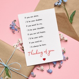 JYfeel Thinking of You Card with Gray Envelope & Gold Seal-Sympathy Greeting-Encouragement Card-Get Well -Friendship Cards for Friends & Family TOYC1