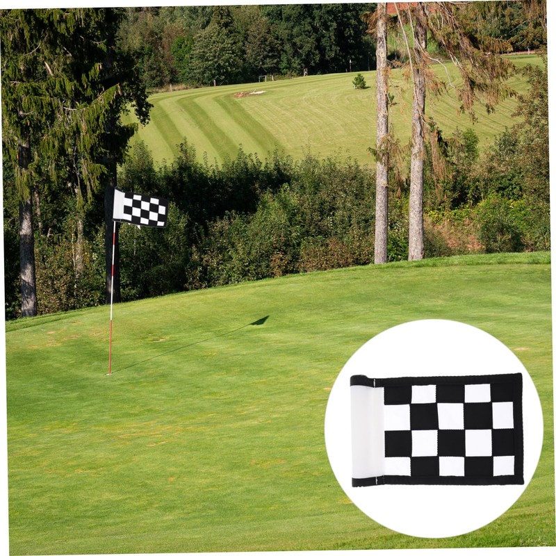 BESPORTBLE Golf Practice Flag Checkered Detachable Training Flag for Putting