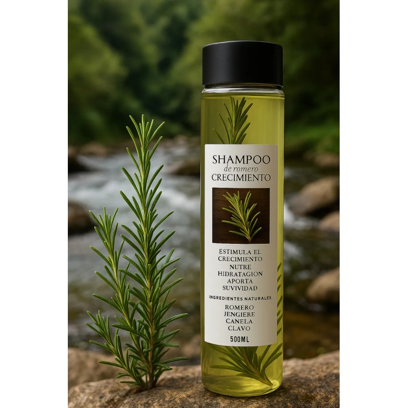 2 Shampoo Natural Romero Acelera Crecimiento Cabello Brillo