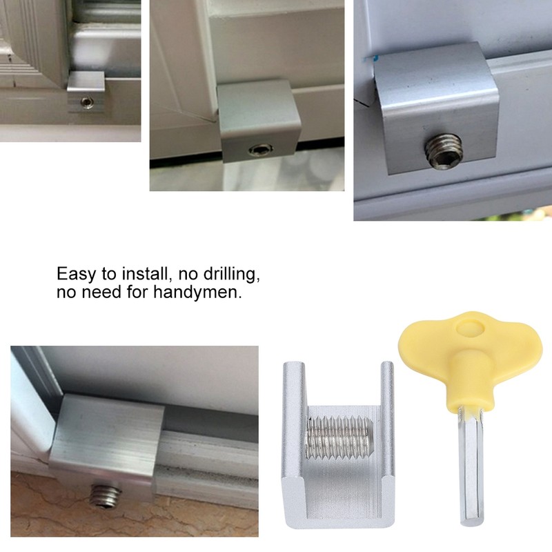 10 Set Sliding Window Safety Lock Aluminum Alloy Slide Security