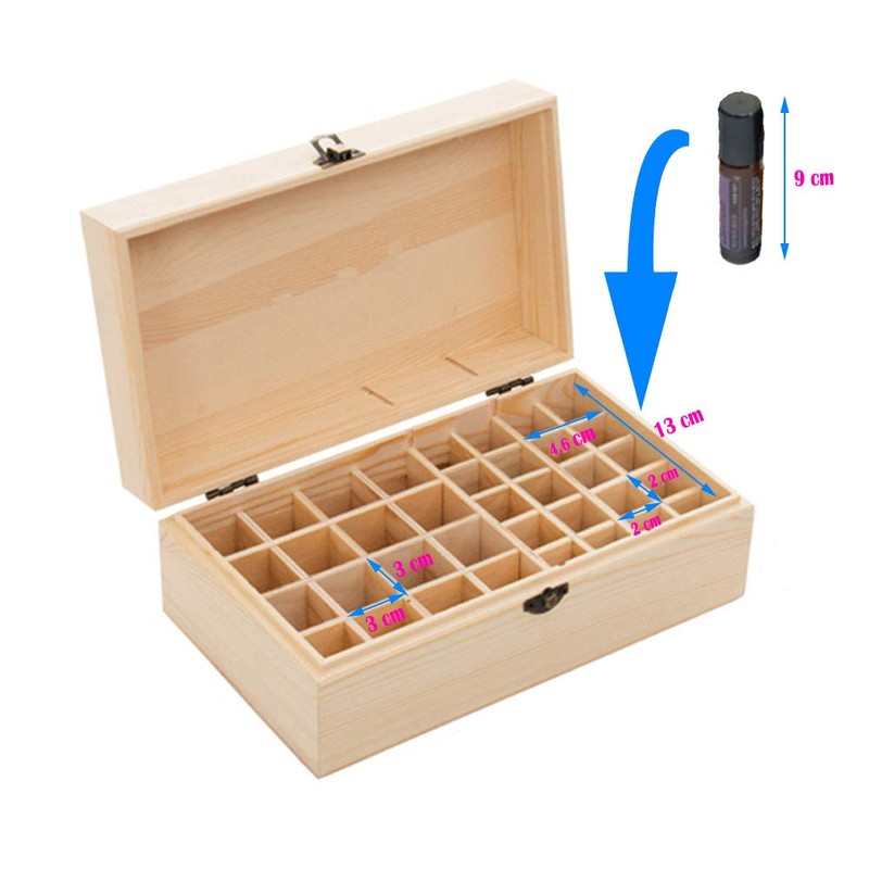 Gracelaza 36 Slots Wooden Essential Oil Organizer - Holds 5