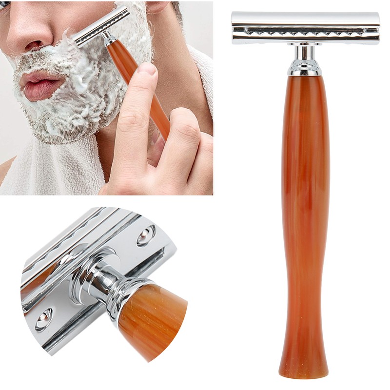 Long Handle Double Edge Safety Razor Zinc Alloy Resin Manual