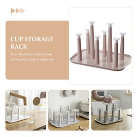 Cup Drying Rack Stand Drinking Glass and Sports Drainer Stand, Plastic Mug Cup Storage Organizer for Kitchen Countertop, 8