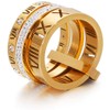 Jarlinwel Stainless Steel CZ Zirconia Roman Numeral Ring For Women