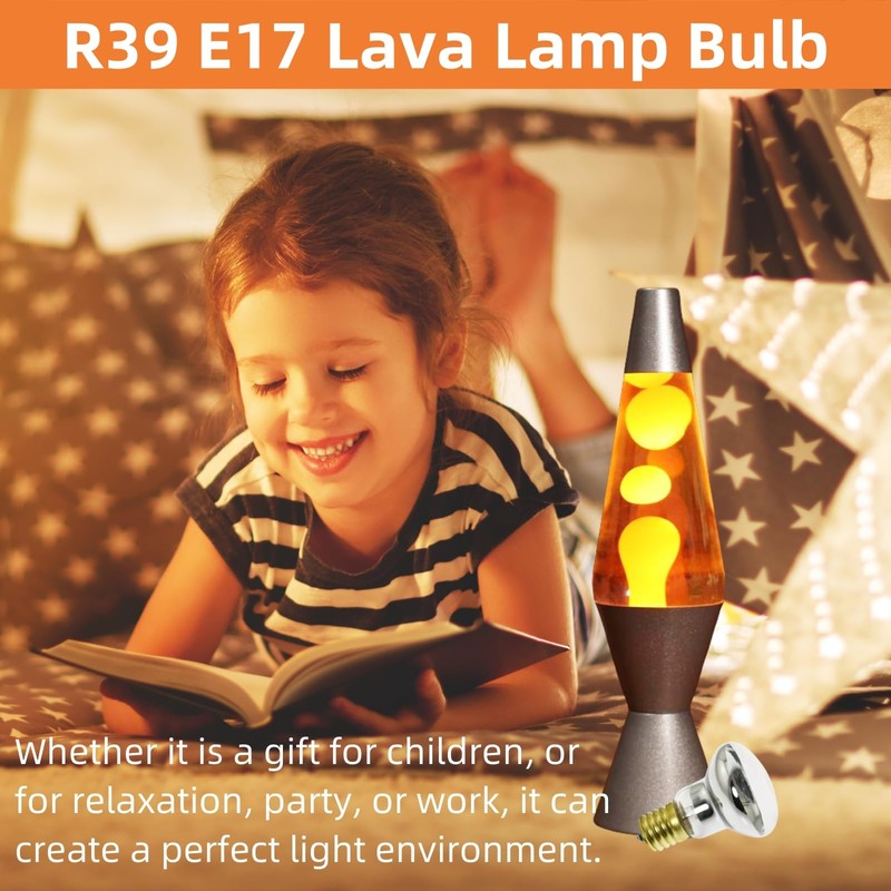 Kanlpeia 4 Pack Lava Lamp Bulb R39 E17 30W Reflector
