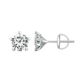 PAHALA Moissanite D Color VVS1 EX Heart Prong Stud Earrings (0.5CTX2)