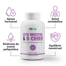 Myo Inositol & D-chiro Forte | 2 Meses | 120 Cápsulas Sin Sabor