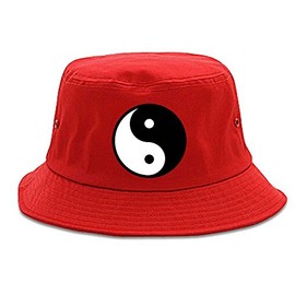 Kings Of NY Yin and Yang Chest Graphic Mens Bucket Hat Red