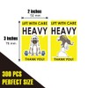 1step2dream Caution Heavy Sticker| Funny and Witty Labels for Heavy